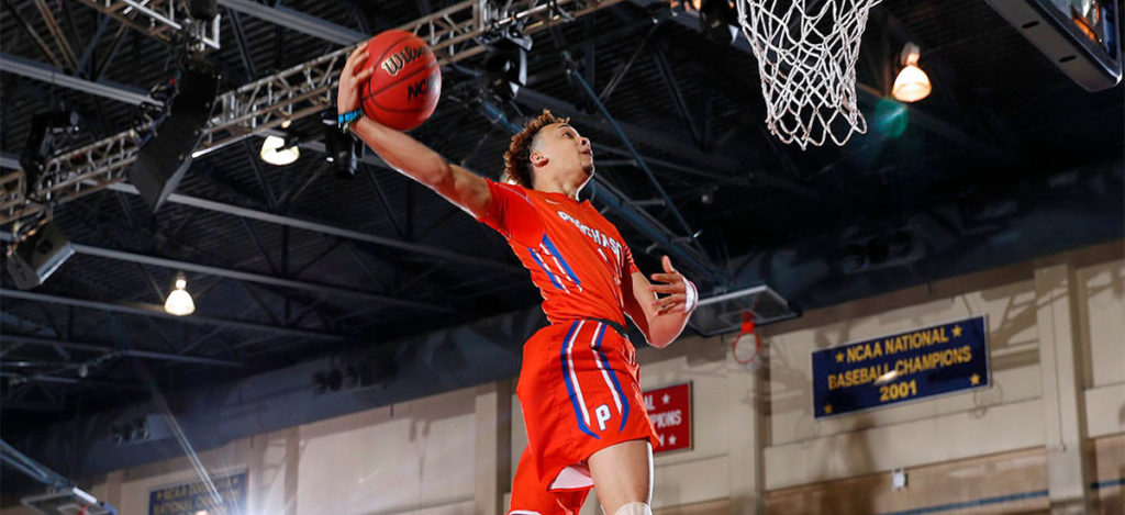 MCNP contributor and athlete Max Pearce dunking